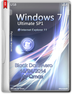 Windows® 7 SP1 Ultimate Black Dark Aero by Qmax (x64) (2014) [RU]